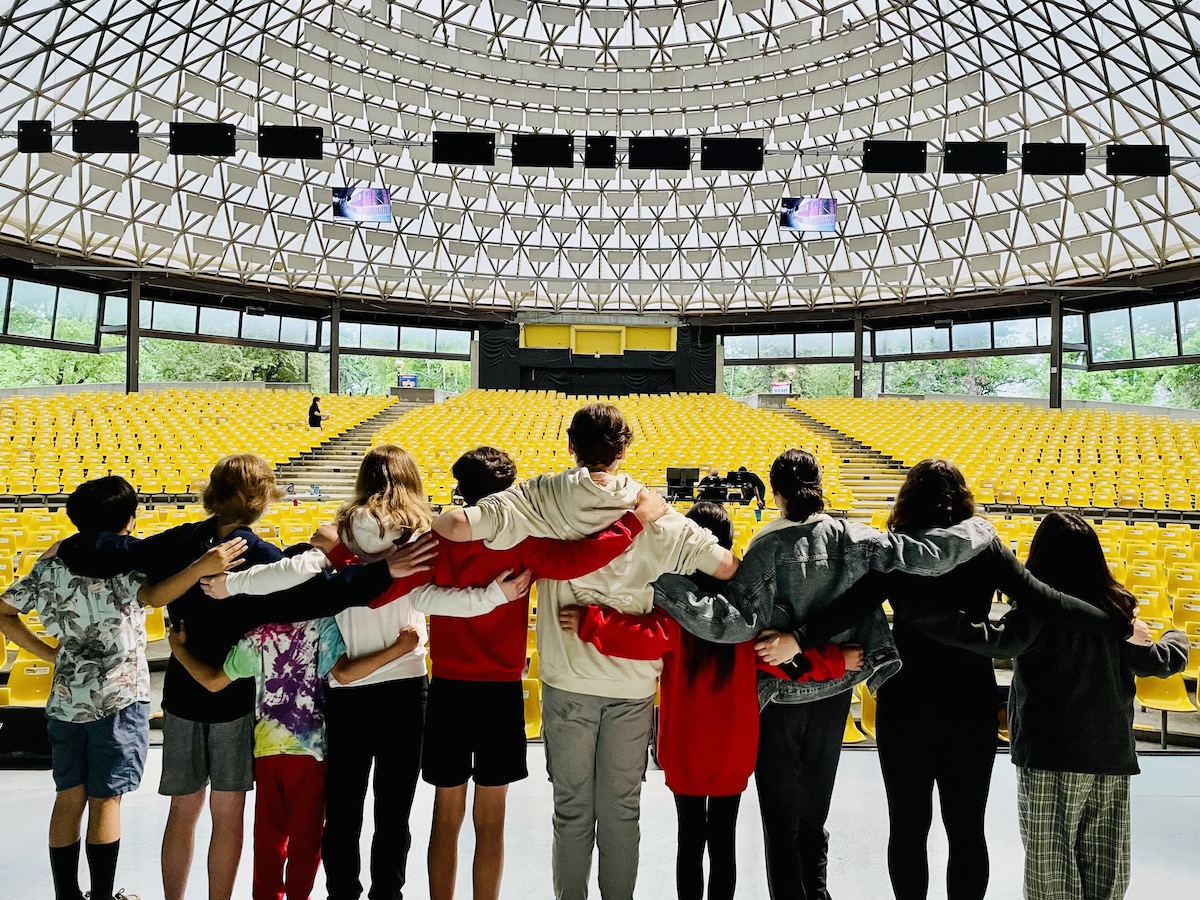 Rainbow Stage is back after two years with The Hockey Sweater   - The children's cast of The Hockey Sweater in rehearsals (photo courtesy of Rainbow Stage)